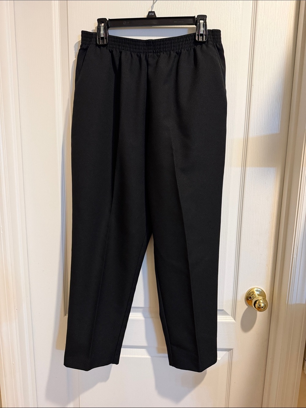 Women’s Black Elastic-Waist Dress Pants